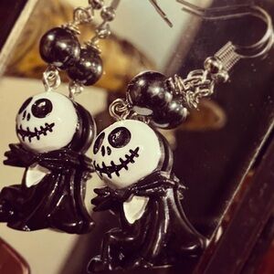 Jack skellington hematite earrings nightmare before Christmas